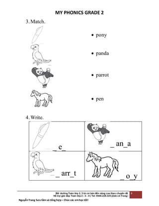 BÀI TẬP TIẾNG ANH CHO SÁCH MY PHONICS GRADE 2 | DOCX