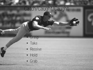 Catch/Caught/Caught



•   Grasp
•   Take
•   Receive
•   Hold
•   Grab
 