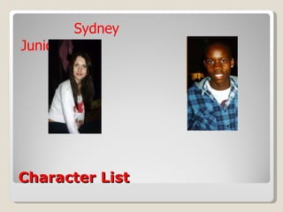 Character List Sydney   Junior Picture 