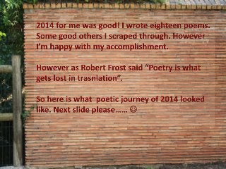 My poetic journey of 2014