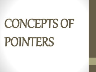 CONCEPTSOF
POINTERS
 