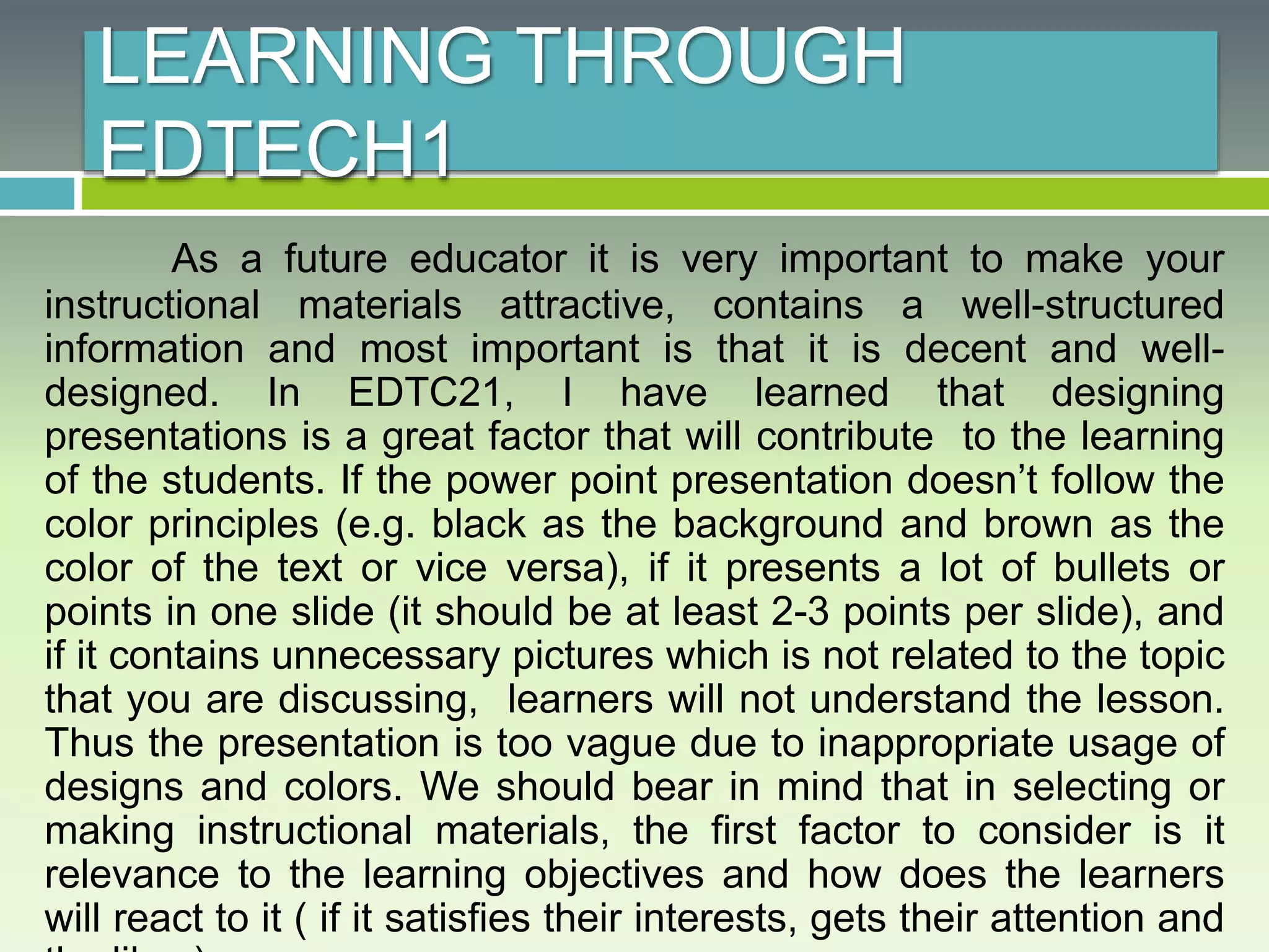 My portfolio in educational technology | PPTX