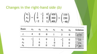 Changes in the right-hand side (b)  