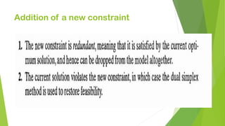 Addition of a new constraint  