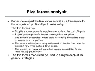 Poter's Generic Model