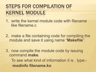 modinfo command linux: complete guide to display... Linux Kernel Programming | PPTX