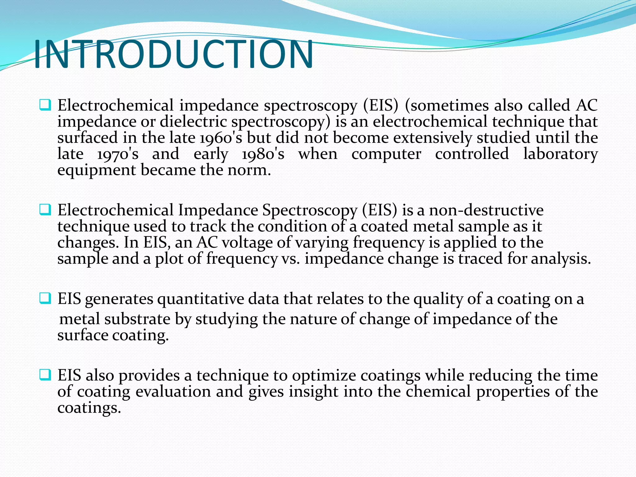 electrochemical impedence spectroscopy | PPTX