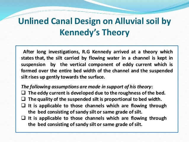 unlined canal design s theory of canal design