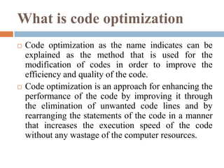 Code Optimizatoion | PPT