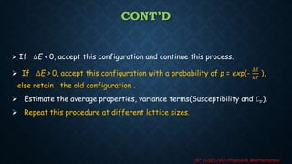 Monte Carlo Simulation of Ising Model for Ferromagnetic Materials | PPTX