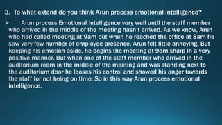 Case Study of Arun's Emotional Intelligence