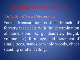 FOREST MENSURATION | PDF | Woodworking | Arts and Crafts