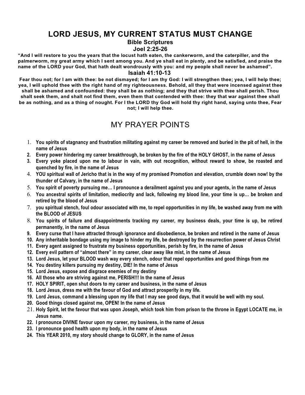 My Prayer Points