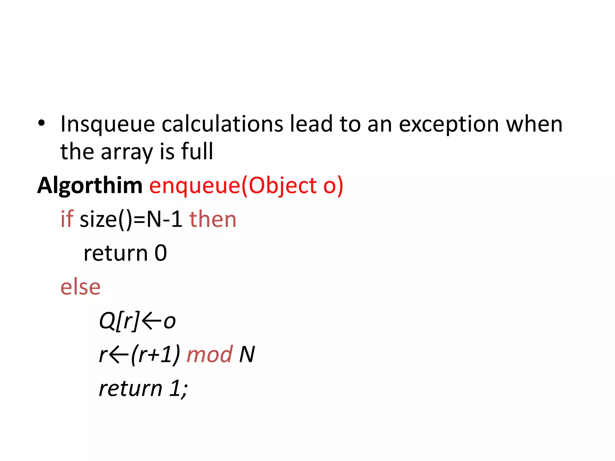 LOGO
Implementation of a Queue
//Java Code
Queue<Integer> q = new
ArrayBlockingQueue(6);
q.offer(6);
0 1 2 3 4 5
6
front = 0
count = 01
insert item at (front + count) % items.length
 