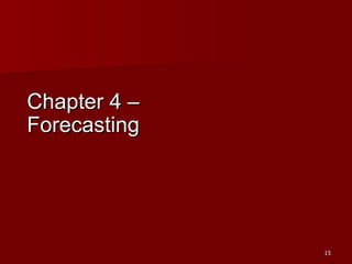 Chapter 4 –  Forecasting 