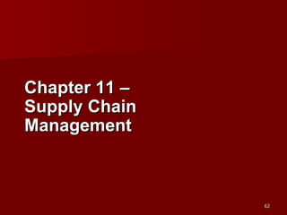 Chapter 11 –  Supply Chain Management 