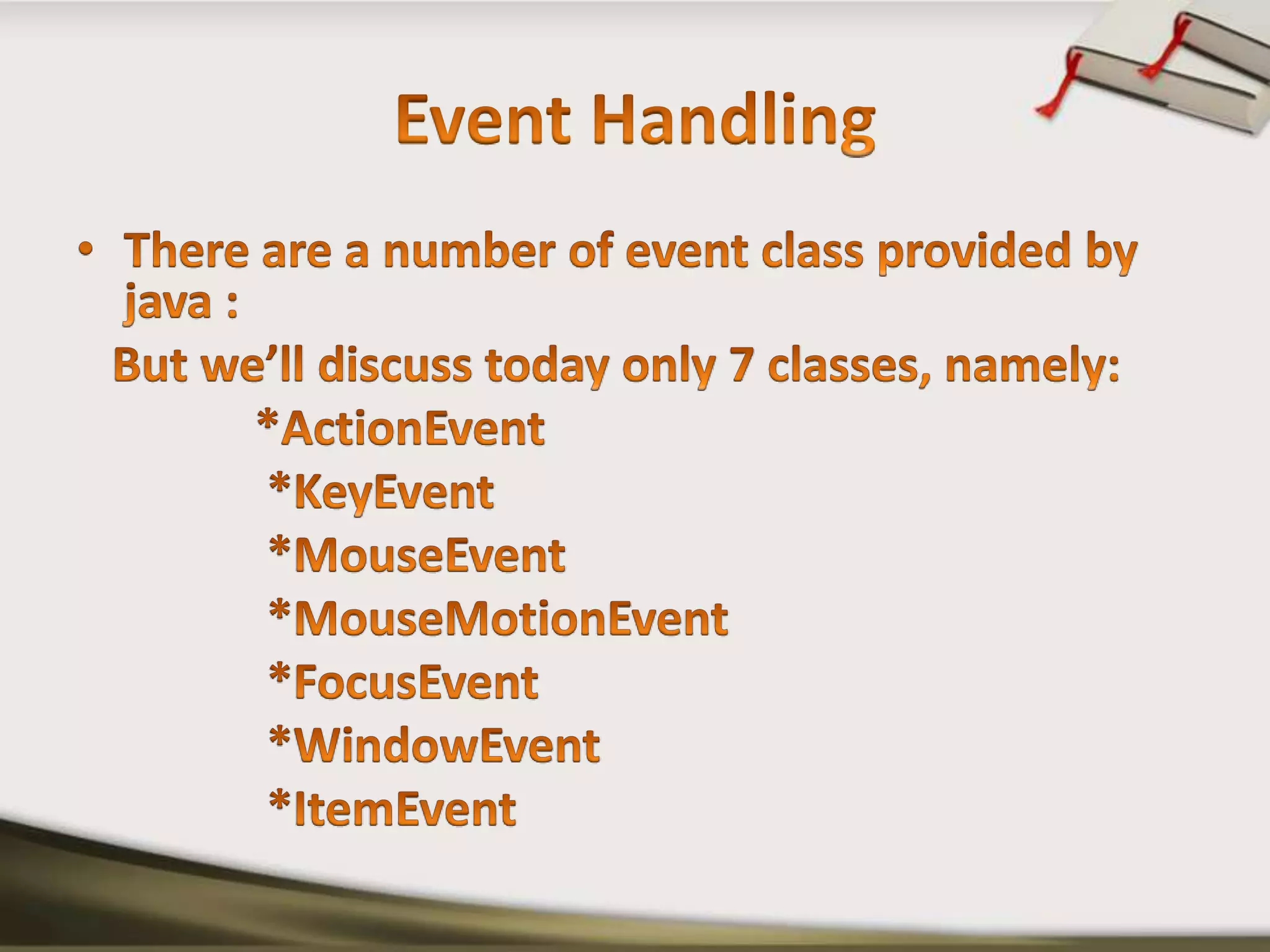 Event Handling in java | PPT