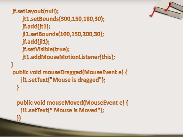 Event Handling in java | PPTX | Programming Languages | Computing