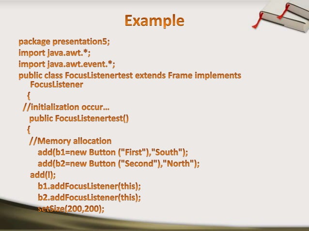 Event Handling in java | PPTX | Programming Languages | Computing