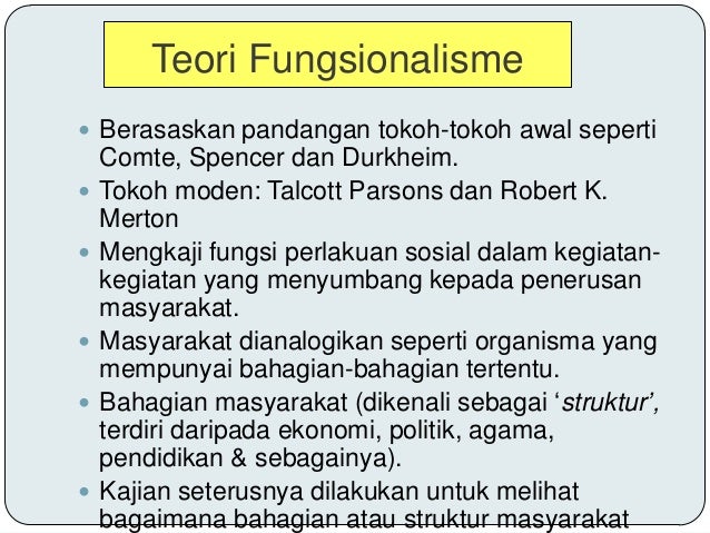 Teori Fungsionalisme Dalam Pendidikan