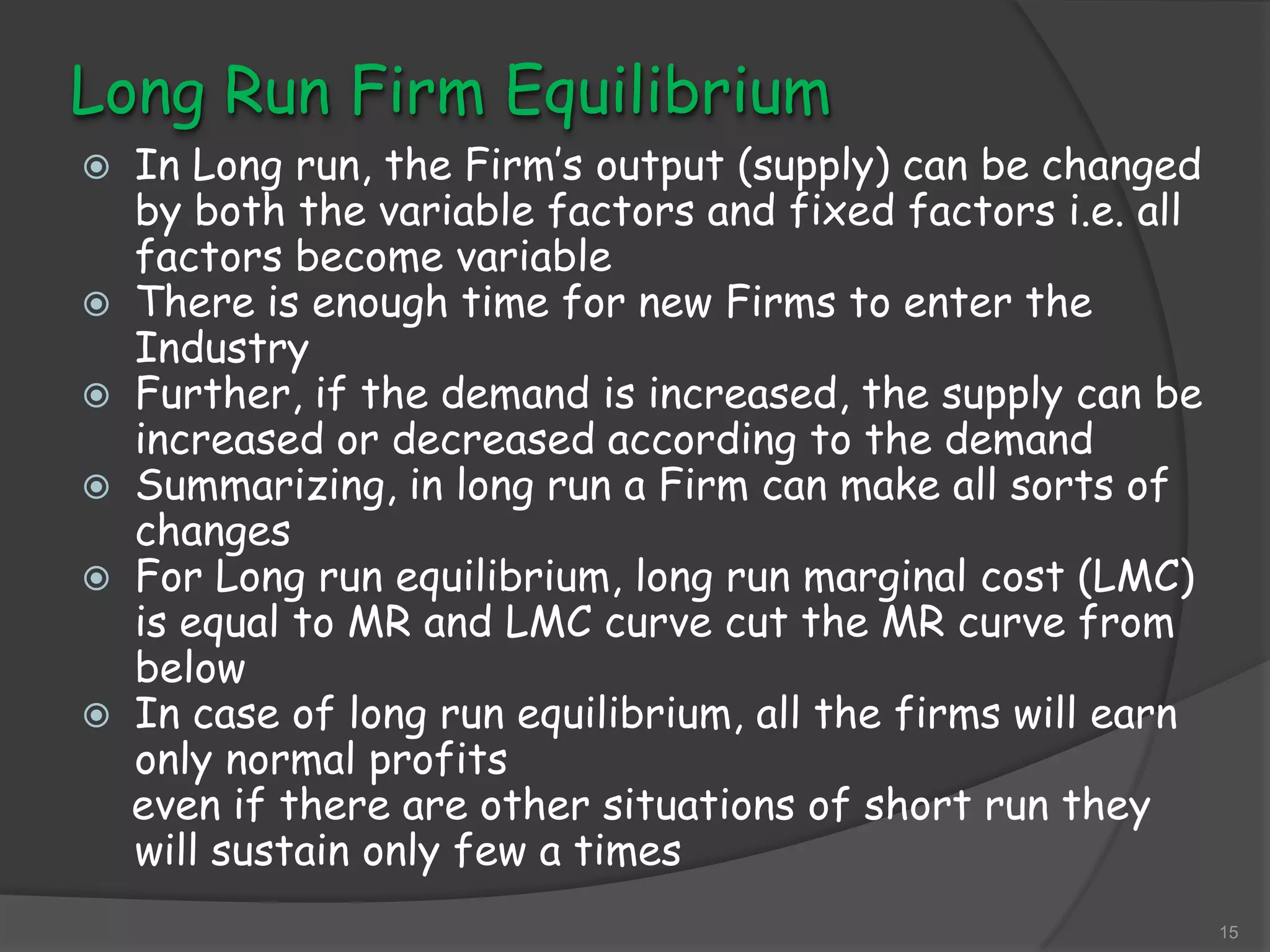 Equilibrium of Firm Under Perfect Competition | PPTX