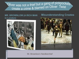 MR. BROWNLOW (A RICH MAN
in London)

Misunderstanding Creates

Mr. Brownlow’s Handkerchief

 