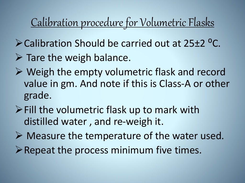 Calibration,Quality & Type of Glassware