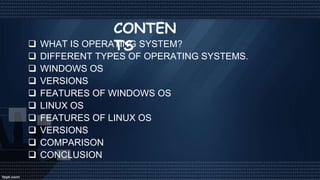 windows vs linux | PPTX | Operating Systems | Computer Software and ...