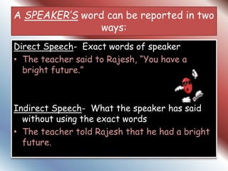Direct Indirect Speech | PPTX
