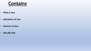 Presentation on java | PPT