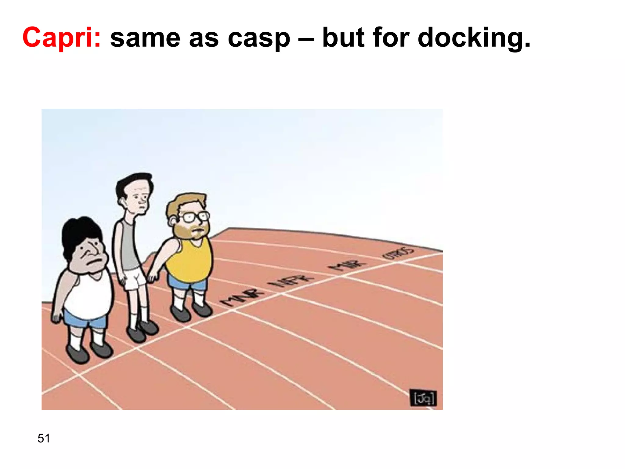 51
Capri: same as casp – but for docking.
 