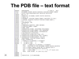 Protein Structure, Databases and Structural Alignment | PPT