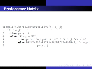 Predecessor Matrix
 
