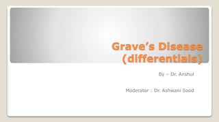 Grave’s Disease
(differentials)
By – Dr. Anshul
Moderator : Dr. Ashwani Sood
 