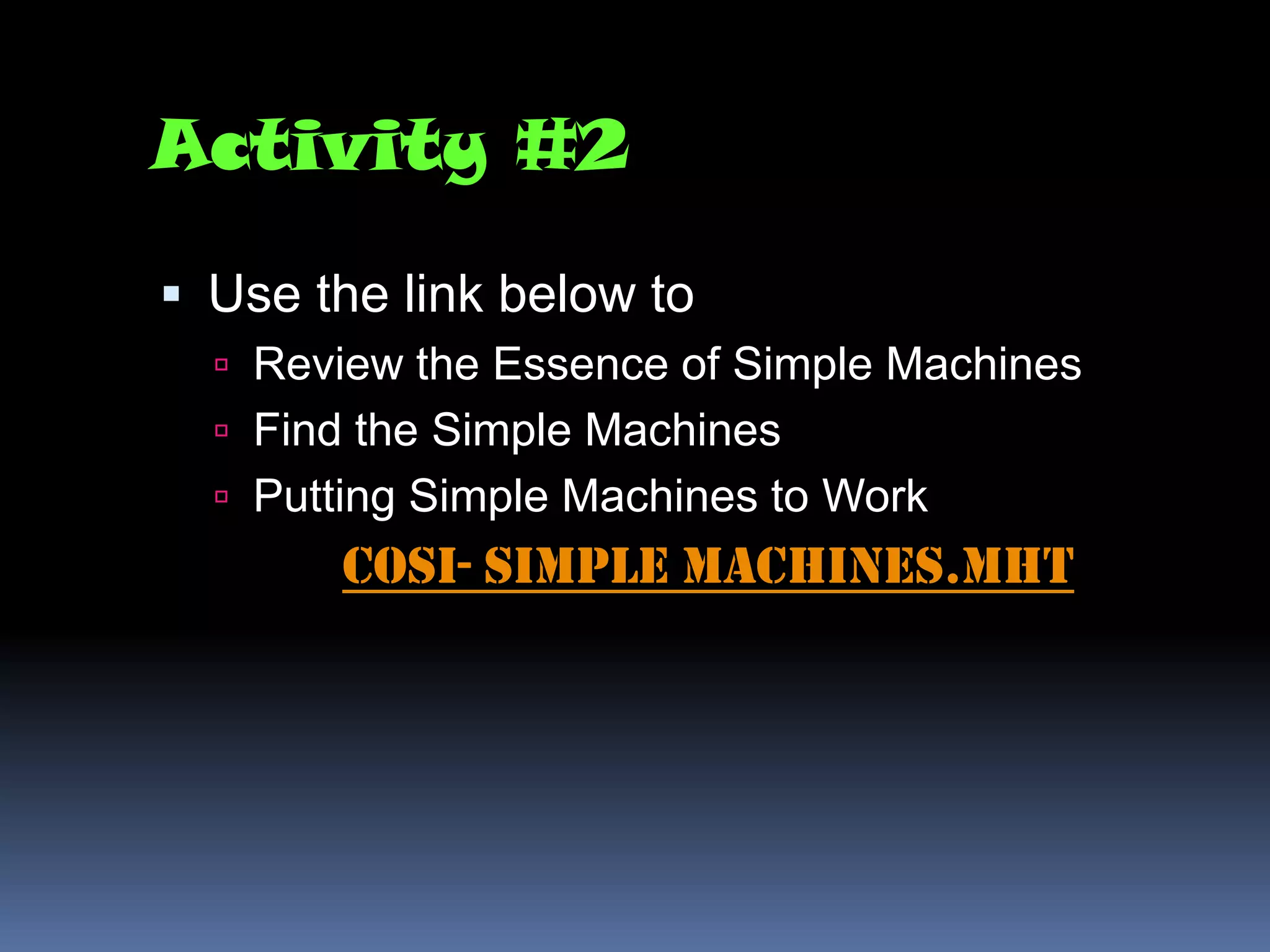 My Presentation On Simple Machines