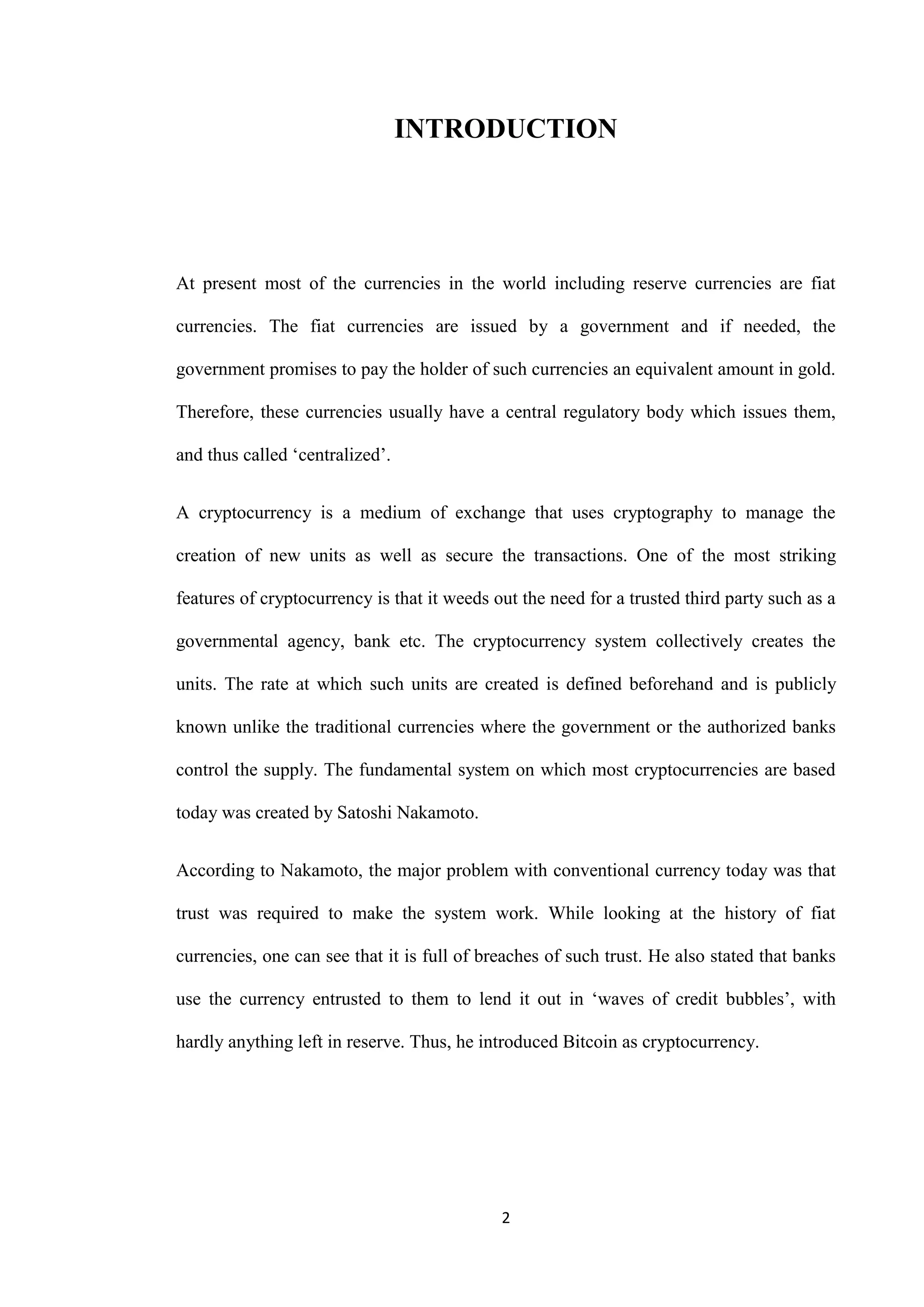 A COMPREHENSIVE PROJECT ON BITCOIN WITH REFERENCE TO INDIA | PDF