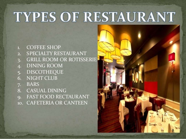 types of restaurants