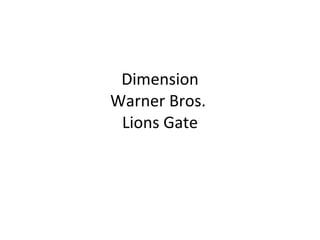 Dimension Warner Bros.  Lions Gate 
