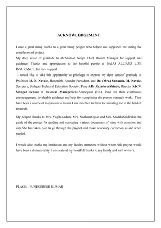 Working Capital Management in Bajaj Allianz Life Insurance | DOC