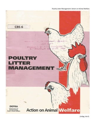 Poultry Litter Management: Action on Animal Welfare
Undag, Ivie G.
 