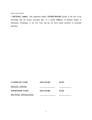 Declaration Of Computer Project My project | DOCX
