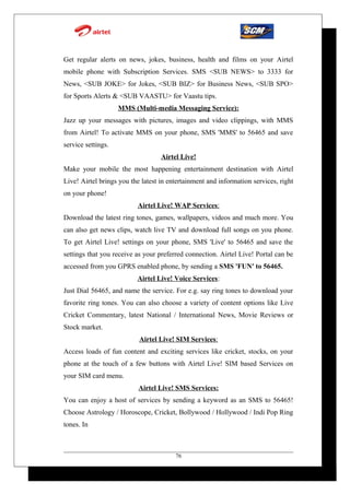 Project report on consumer behaviour of Airtel