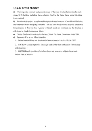 My project work(analysis and design of g+3 building) | PDF