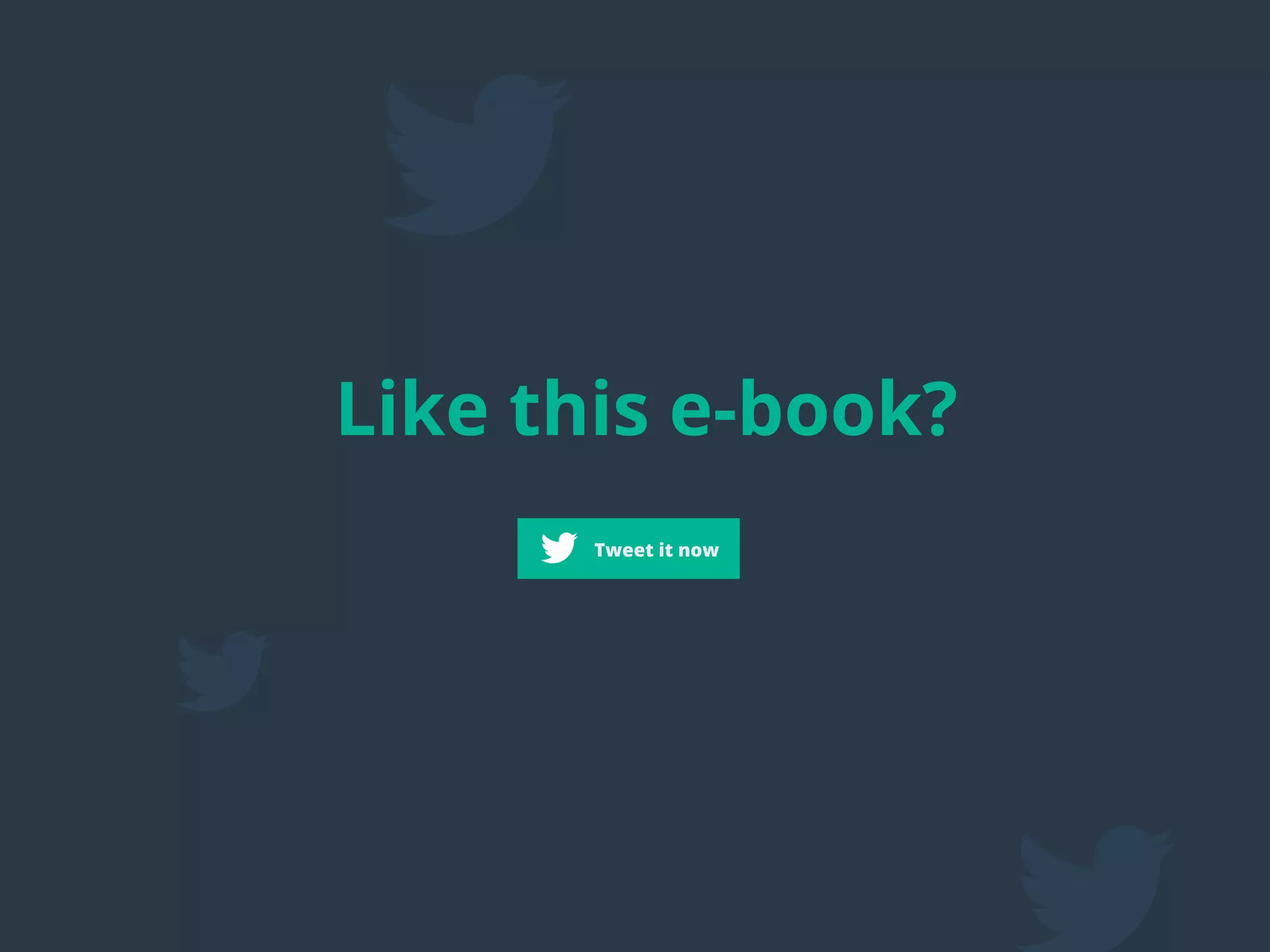 POSTTITLE
16
Like this e-book?
Tweet it now
 