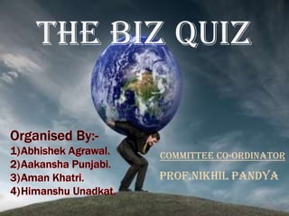 The Biz Quiz
Committee Co-Ordinator
Prof.Nikhil Pandya
 