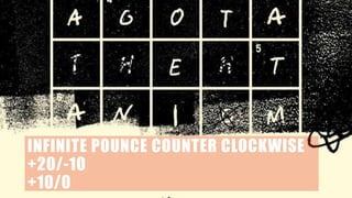 INFINITE POUNCE COUNTER CLOCKWISE
+20/-10
+10/0
 