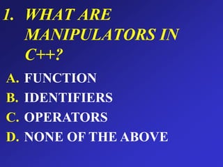 QUIZ SHOW ppt BASED ON CPP DBMS DISCRETE MATHEMATICS AND GENERAL ...