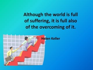 Although the world is full
of suffering, it is full also
 of the overcoming of it.

         Helen Keller
 