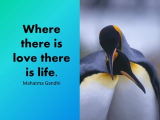 Where
  there is
love there
   is life.
 Mahatma Gandhi
 