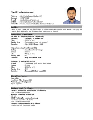 MY UPDATE CV | PDF